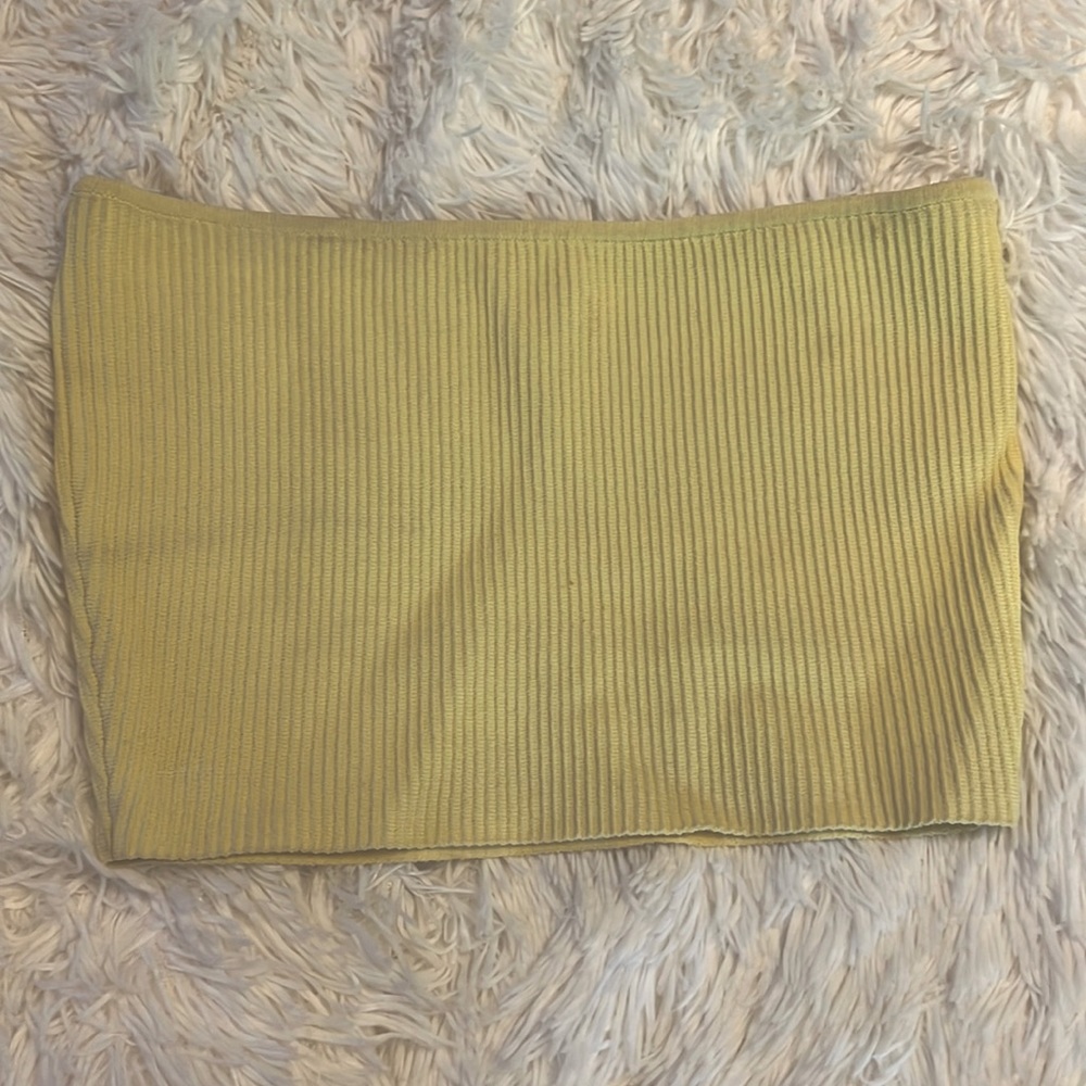 Yellow cropped tube top